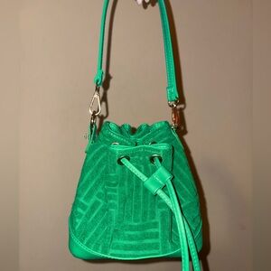Green Drawstring Bucket Bag - Women
